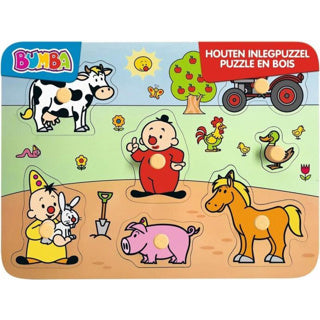 Studio 100 bumba houten noppenpuzzel boerderij, 7st.