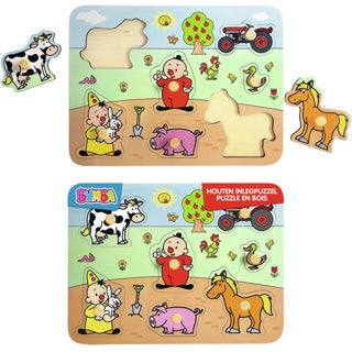 Studio 100 bumba houten noppenpuzzel boerderij, 7st.