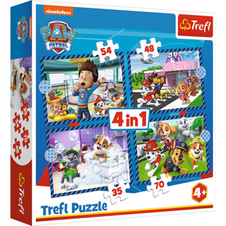 Trefl puzzel 4 in 1 paw patrol 35+48+54+70 stukjes | 2 stuks
