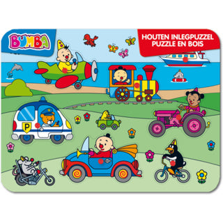 Bumba houten inlegpuzzel - voertuigen