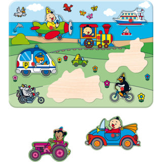 Bumba houten inlegpuzzel - voertuigen