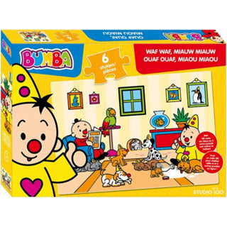 Bumba puzzel 6 st waf waf, miauw miauw | 2 stuks