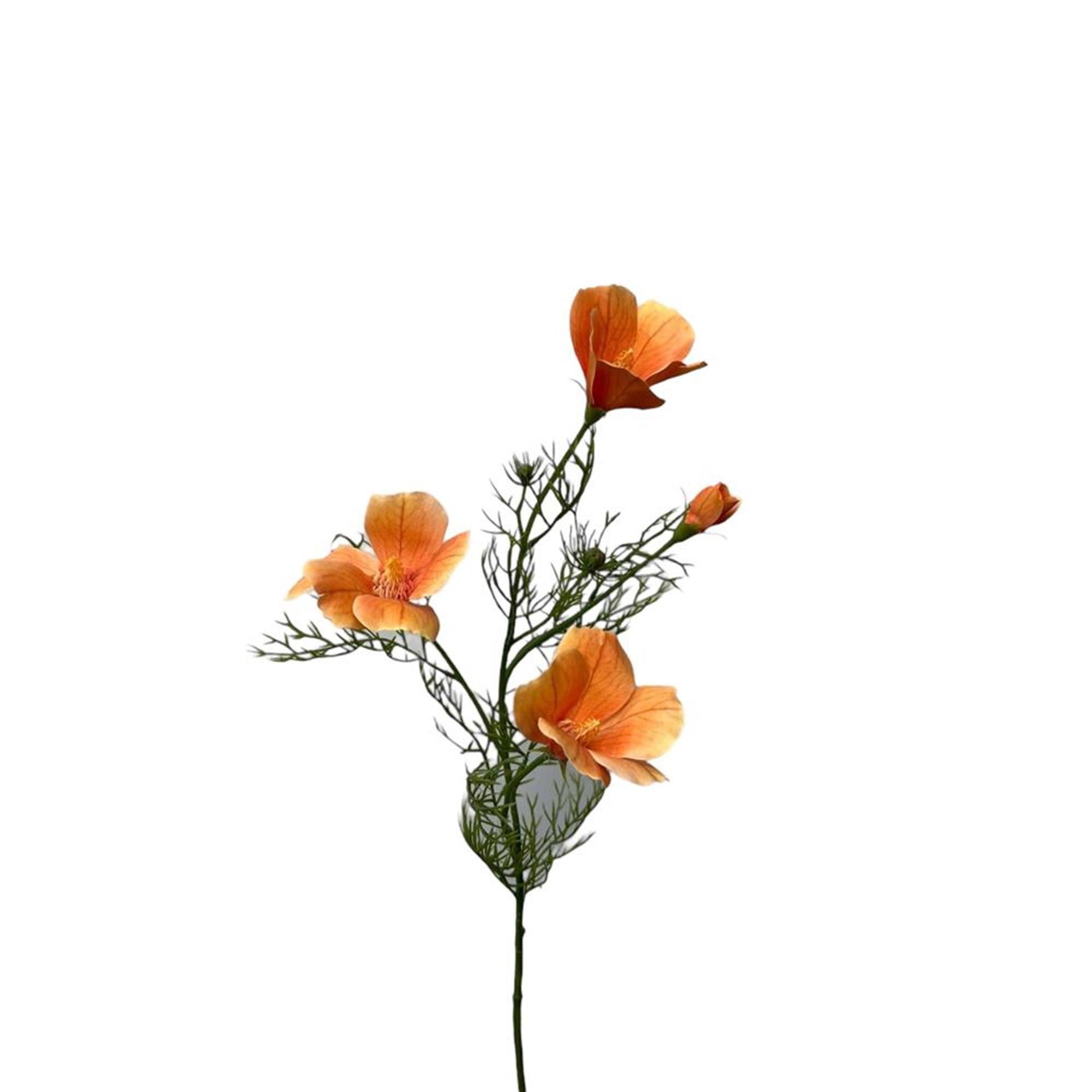 Roberts collection kunstbloem hibiscus spray 68cm oranje