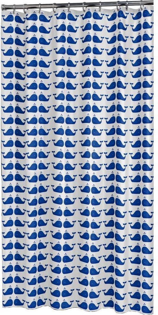 Sealskin whale douchegordijn 180x200 cm - peva - blauw