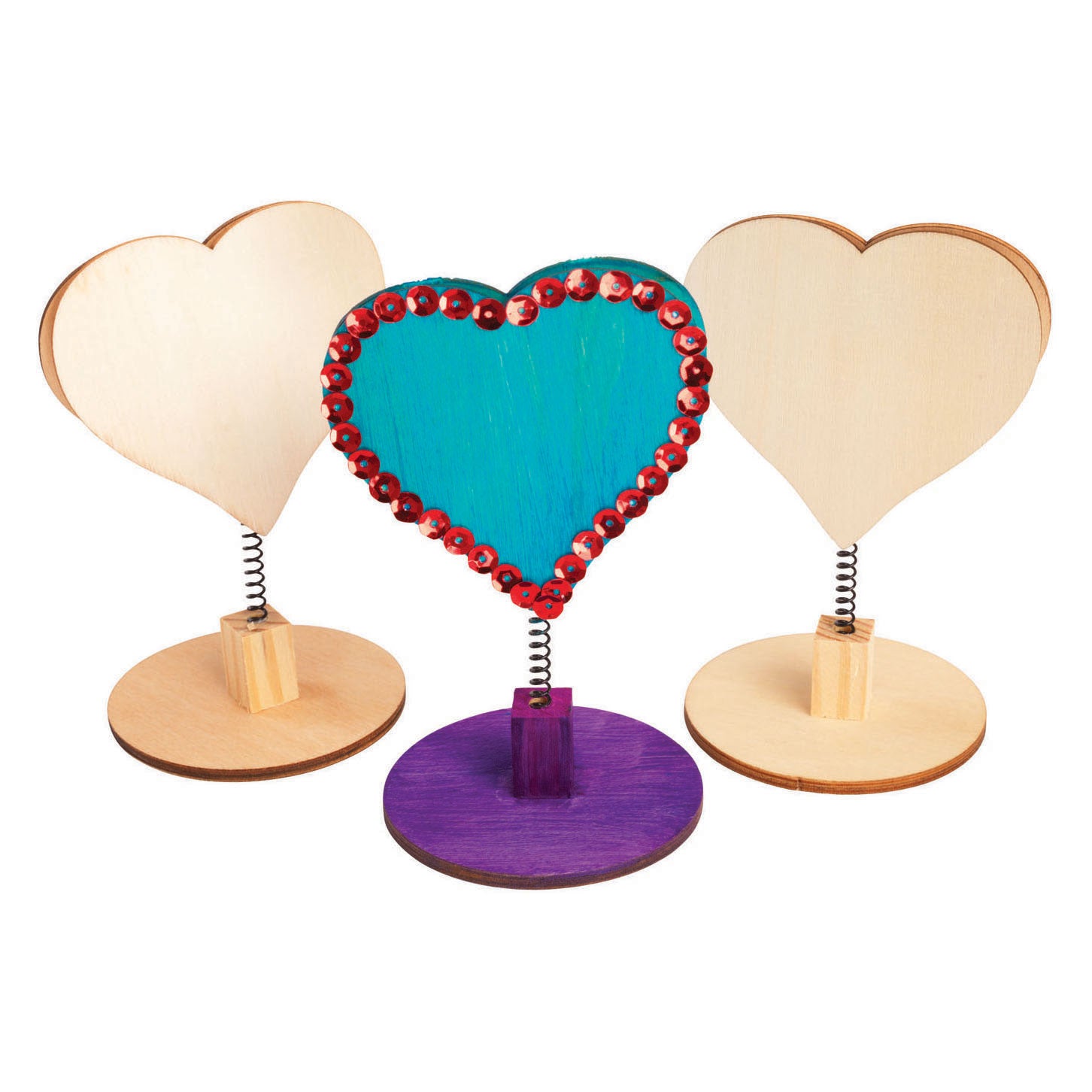 Kleuringen - versier je houten memoclip hart, 12st.