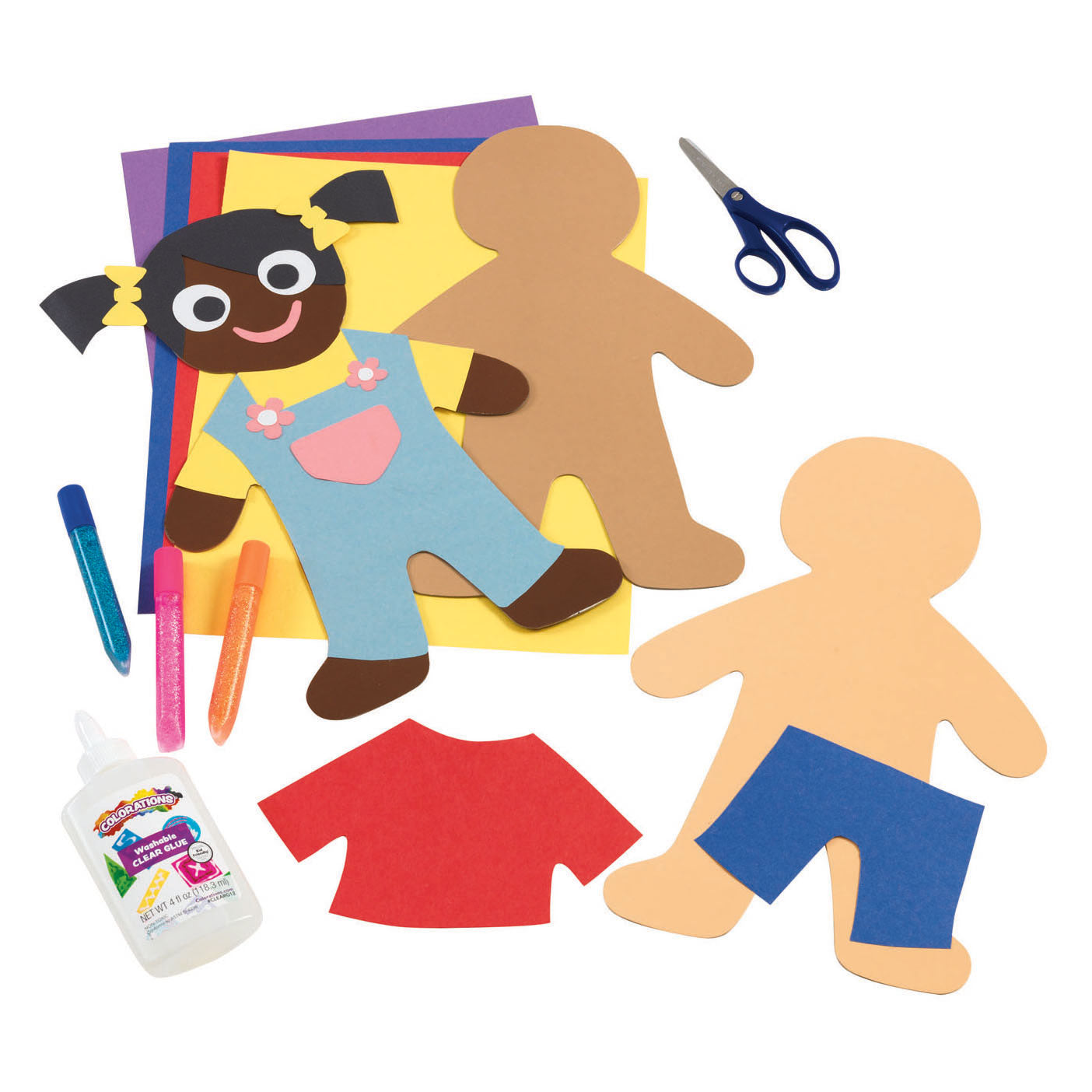 Kleuringen - kleuren zoals ik grote mensenvormen, set van 24 (4 kleuren)