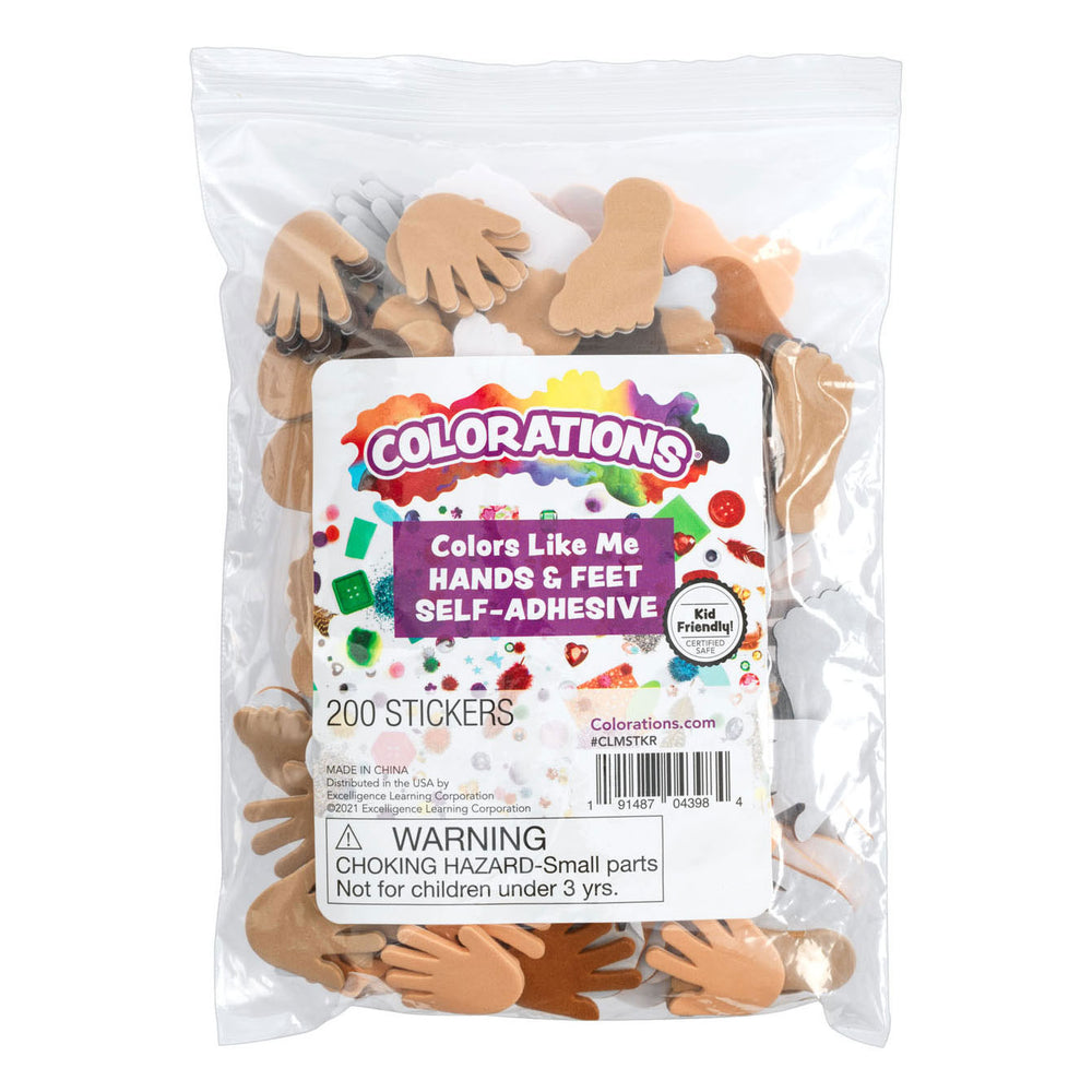 Kleuringen Colors Like Me Handen en Voeten Foamstickers, 200st.