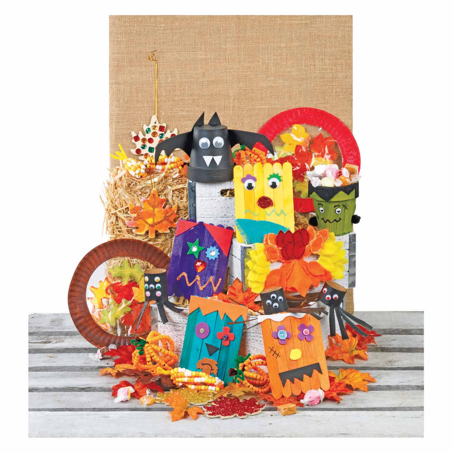 Kleuringen - Versier je Eigen Bloempotje Papier-Mache, Set van 10