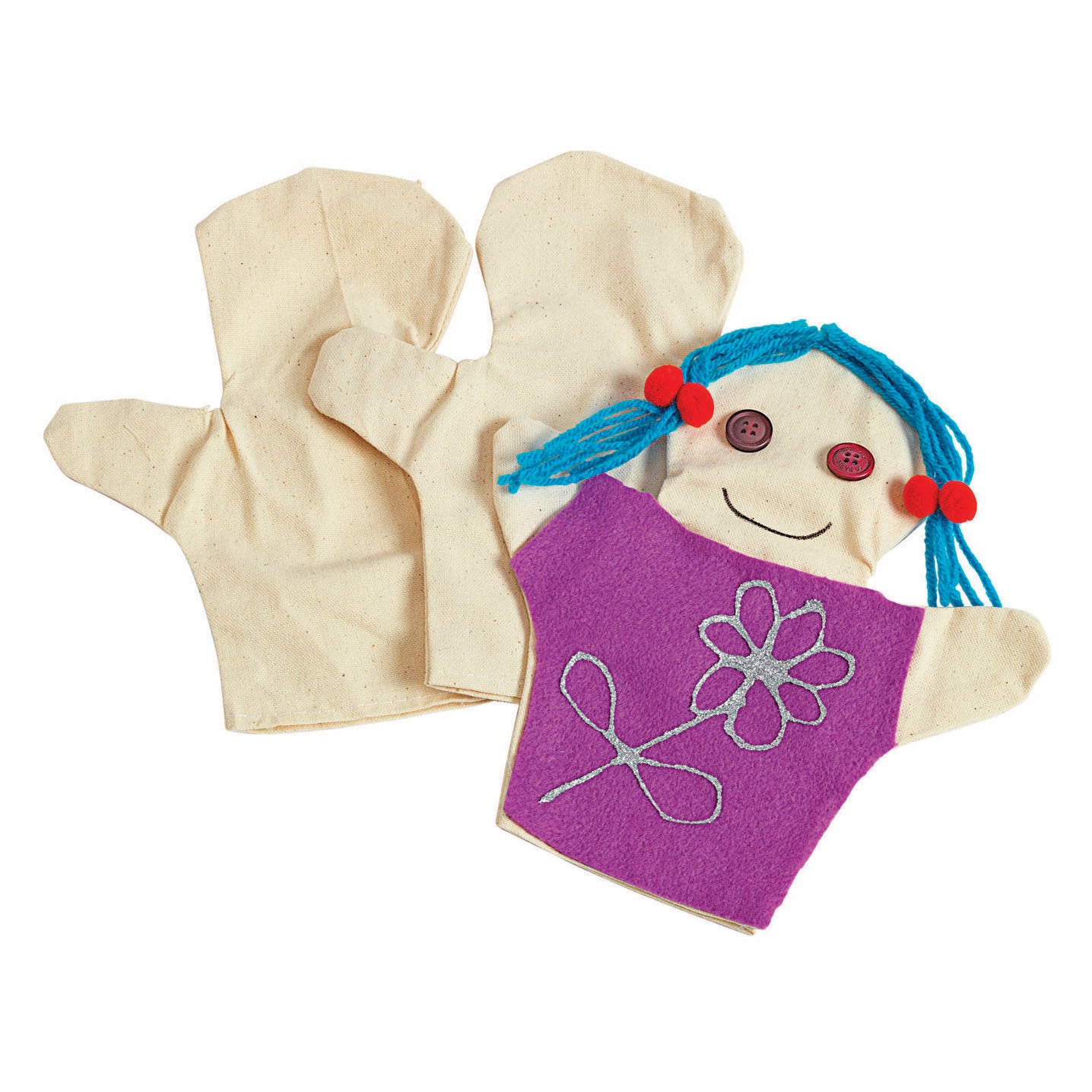 Kleuringen - versier je eigen handpoppen, set van 12