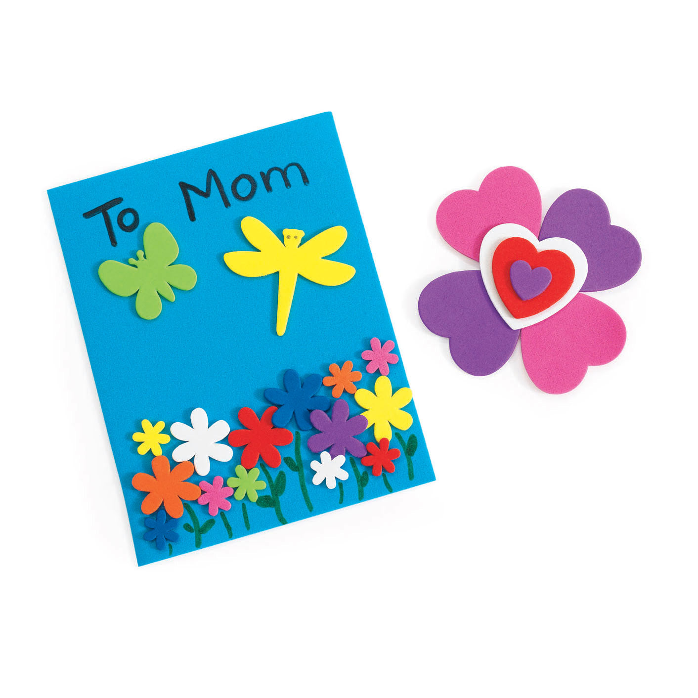 Kleuringen - Bloemen, Hart en Insecten Vormen Foam, 500st.