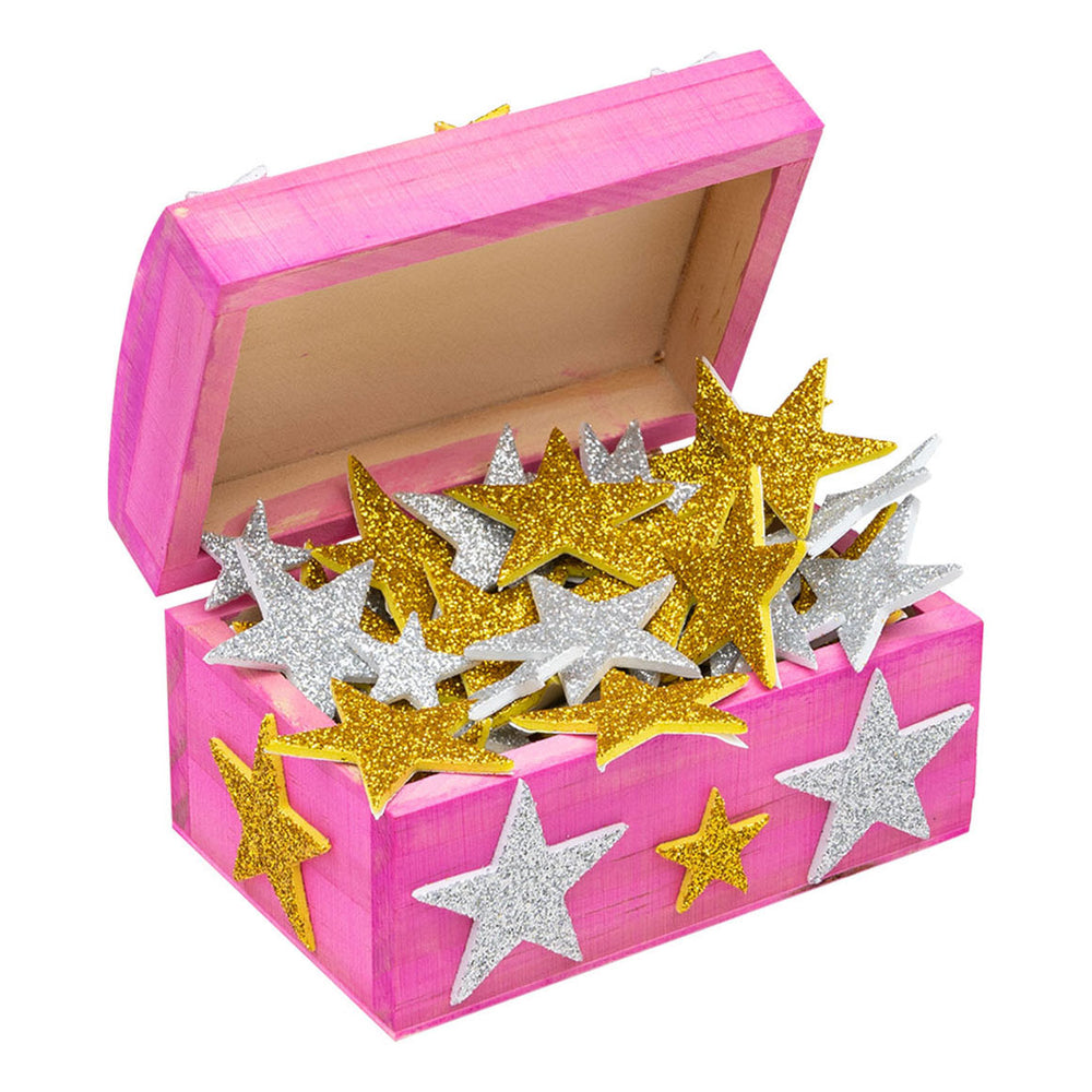 Kleuringen - Foamstickers Glitter Sterren, 100st.