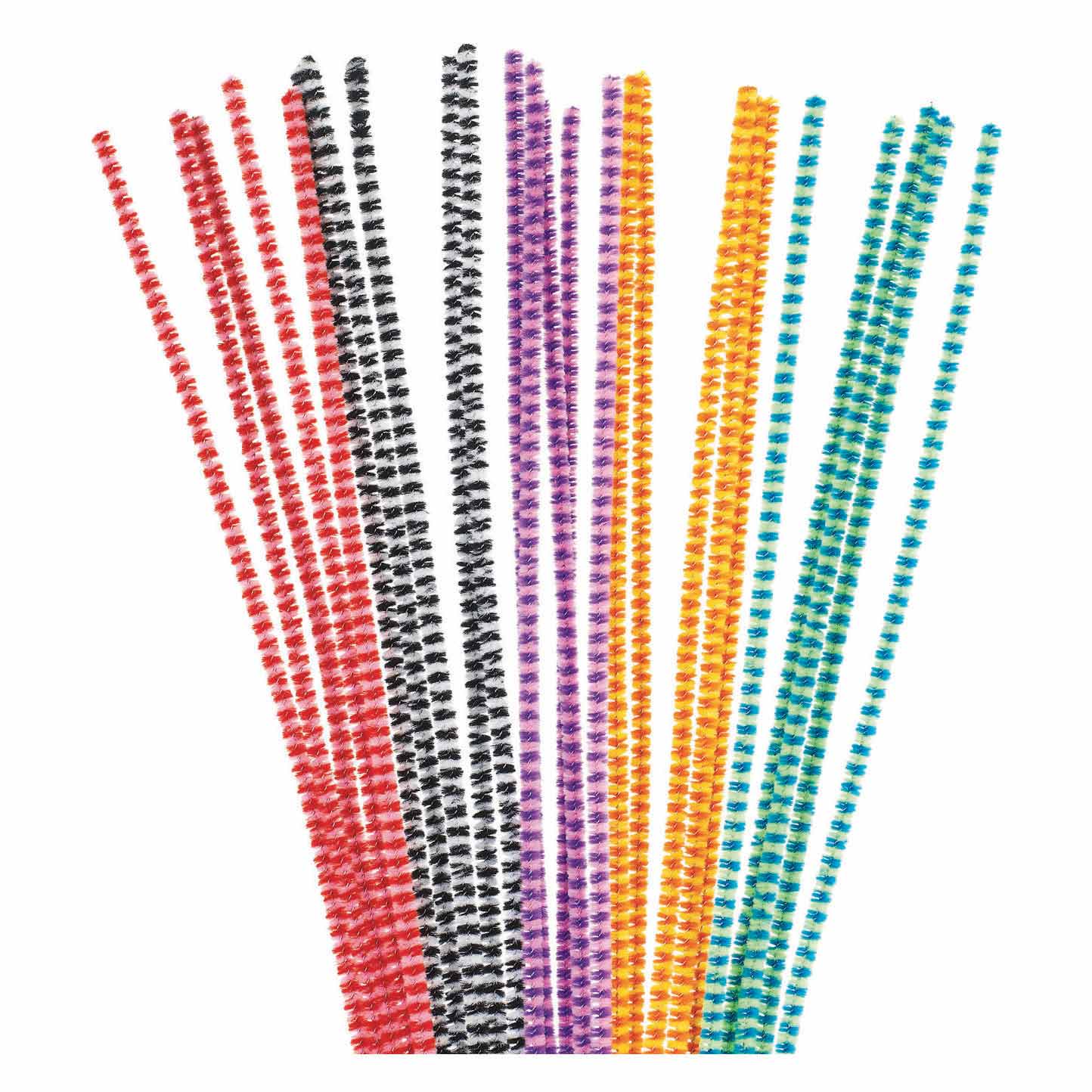 Kleuringen - Chenilledraad Gestreept, 100st.