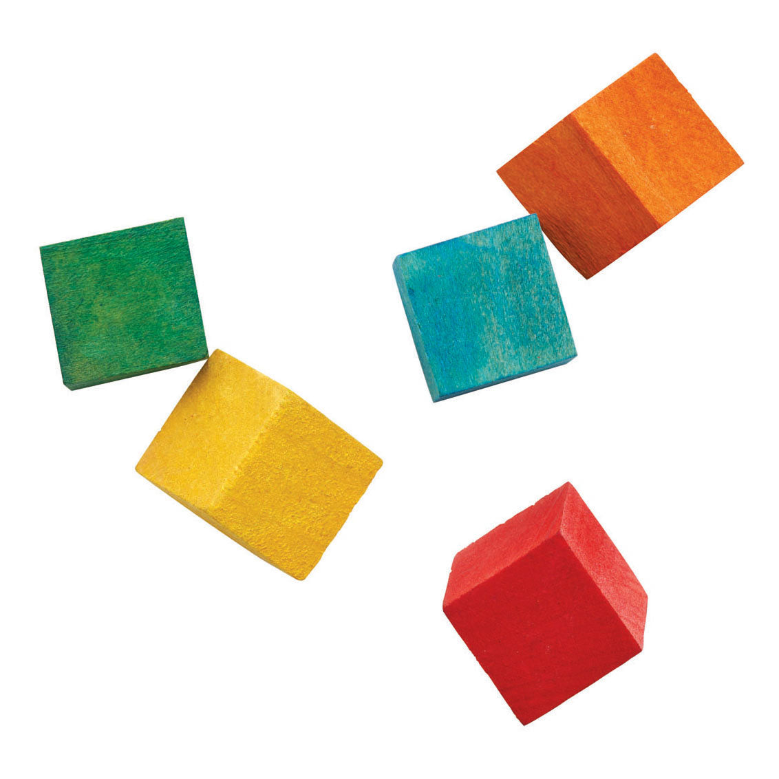 Kleuringen - mechanische houten kubus blokjes, 196st.