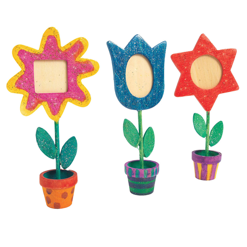 Kleuringen - Houten Bloempot Fotolijst, Set van 12