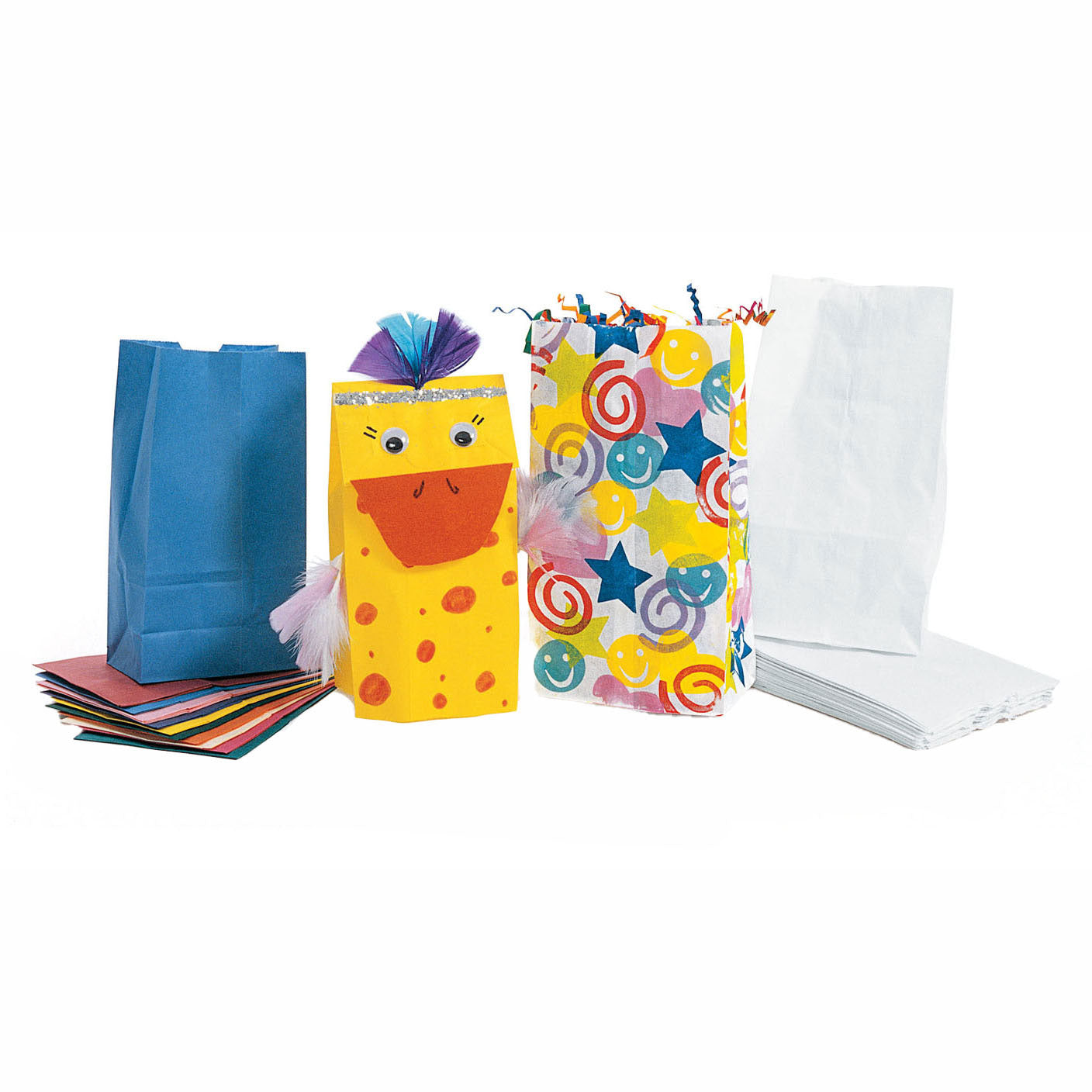 Kleuringen - Papieren Zakje Wit, Set van 50