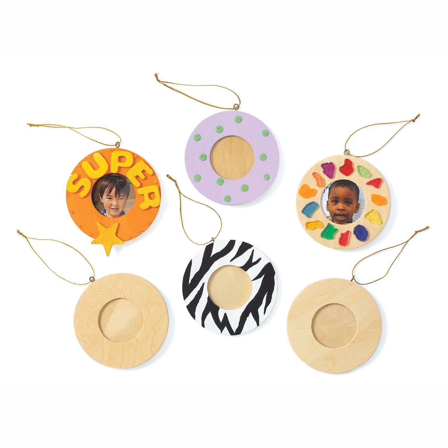 Kleuringen - Versier je eigen Houten Fotolijst Ornament, Set van 12