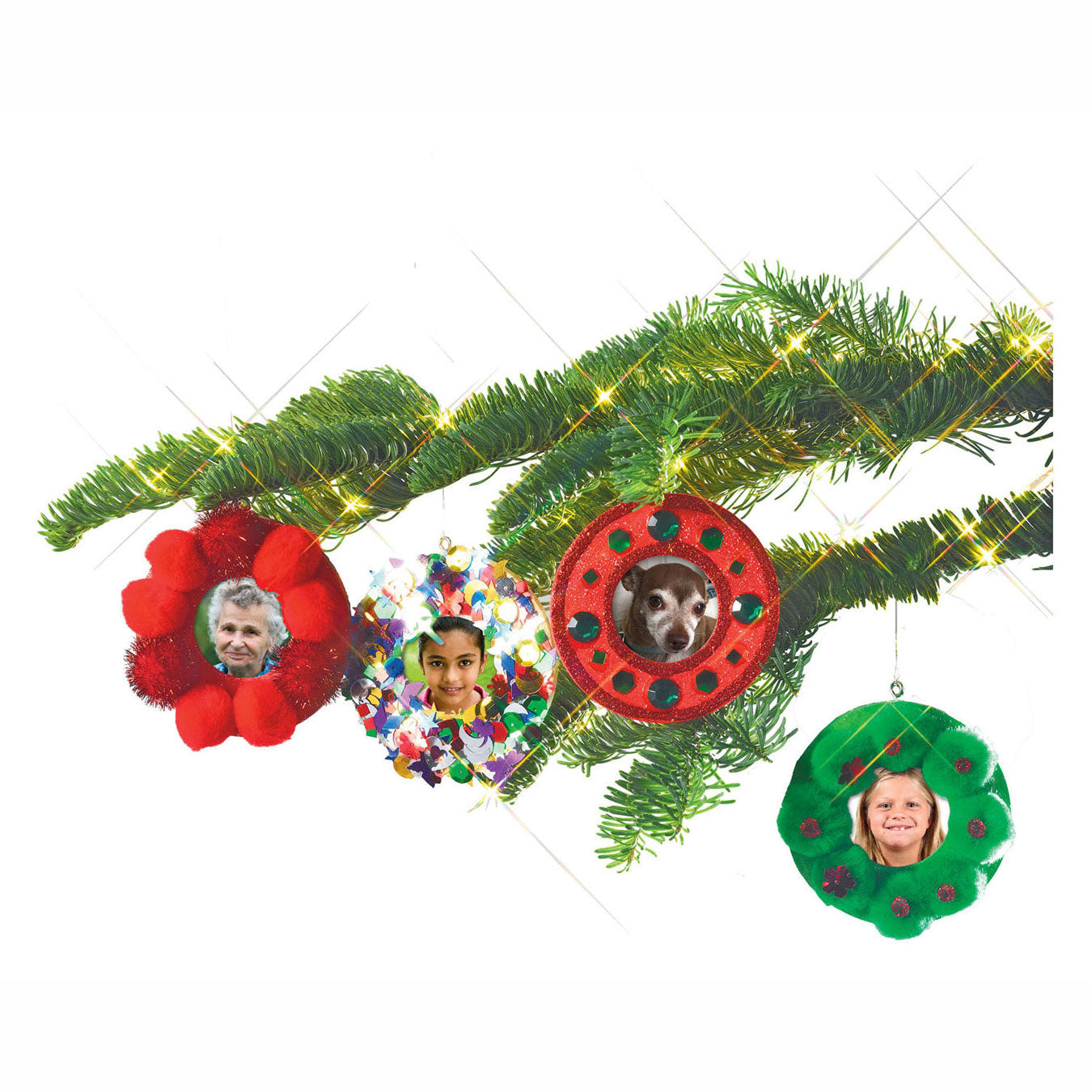 Kleuringen - Versier je eigen Houten Fotolijst Ornament, Set van 12