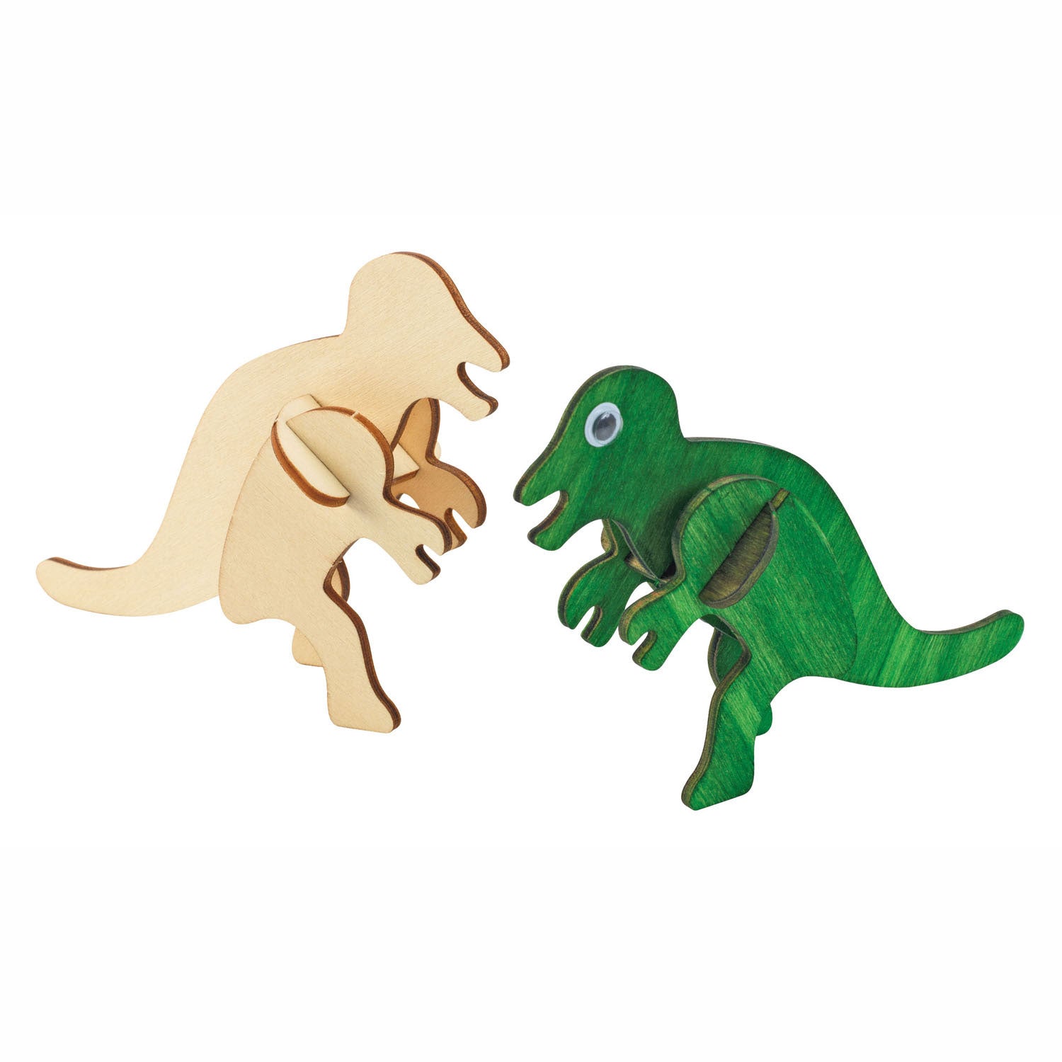 Colorations bouwpakketje houten 3d dinosaurus, set van 4