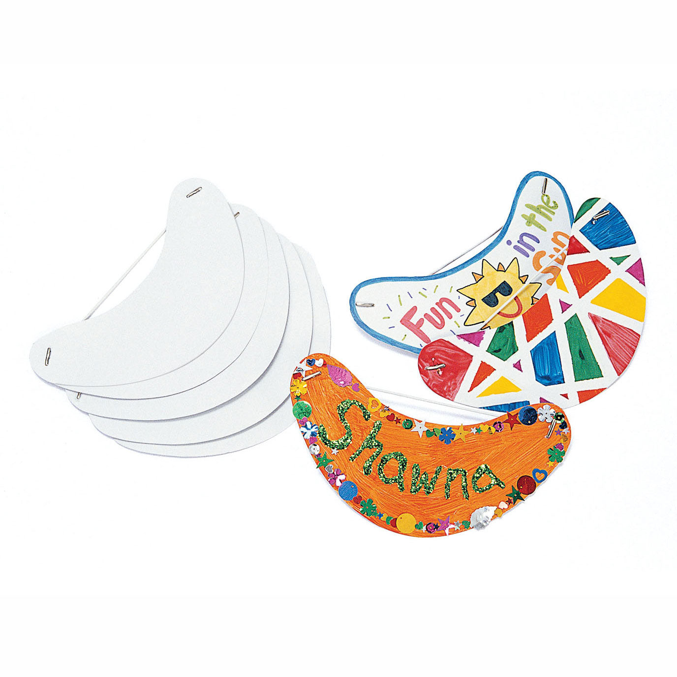 Kleuringen - maak een versier je eigen zonneklep wit, set van 24