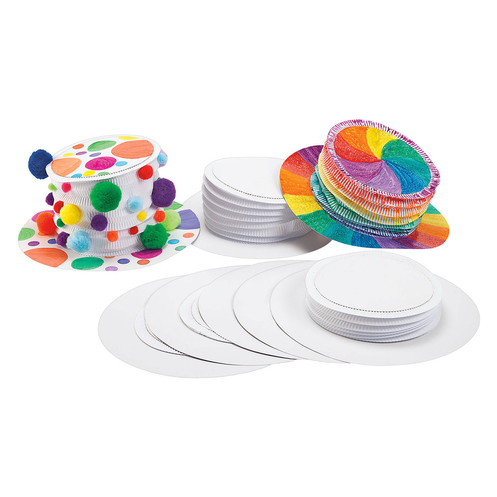 Colorations - maak en versier je eigen hoedtop wit, set van 12