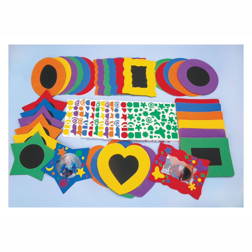 Kleuringen Versier je eigen Foam Fotolijstje met stevige Foamstickers, Set van 36