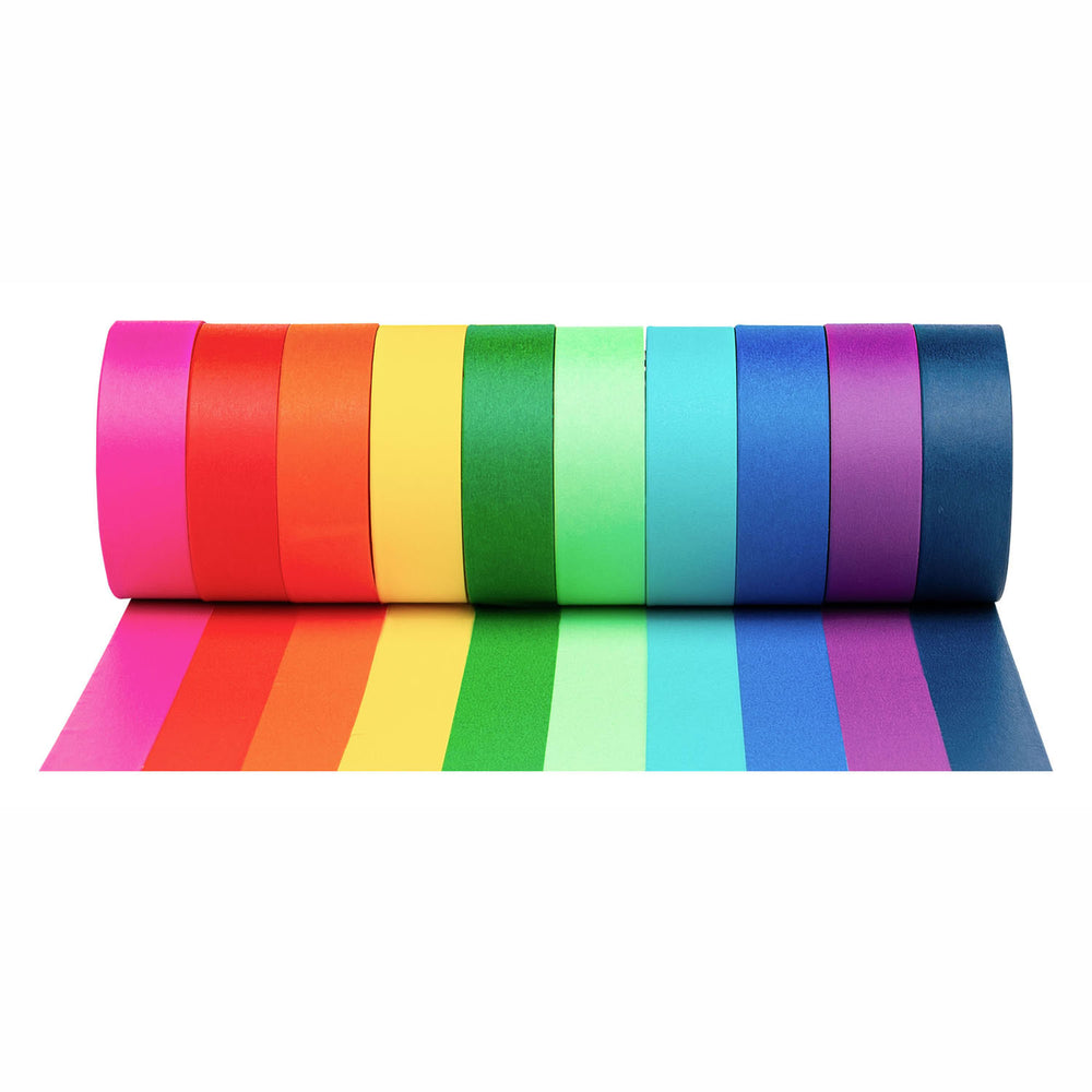 Kleuringen - Washi Tape Vaste Kleuren, 10 x 500 cm
