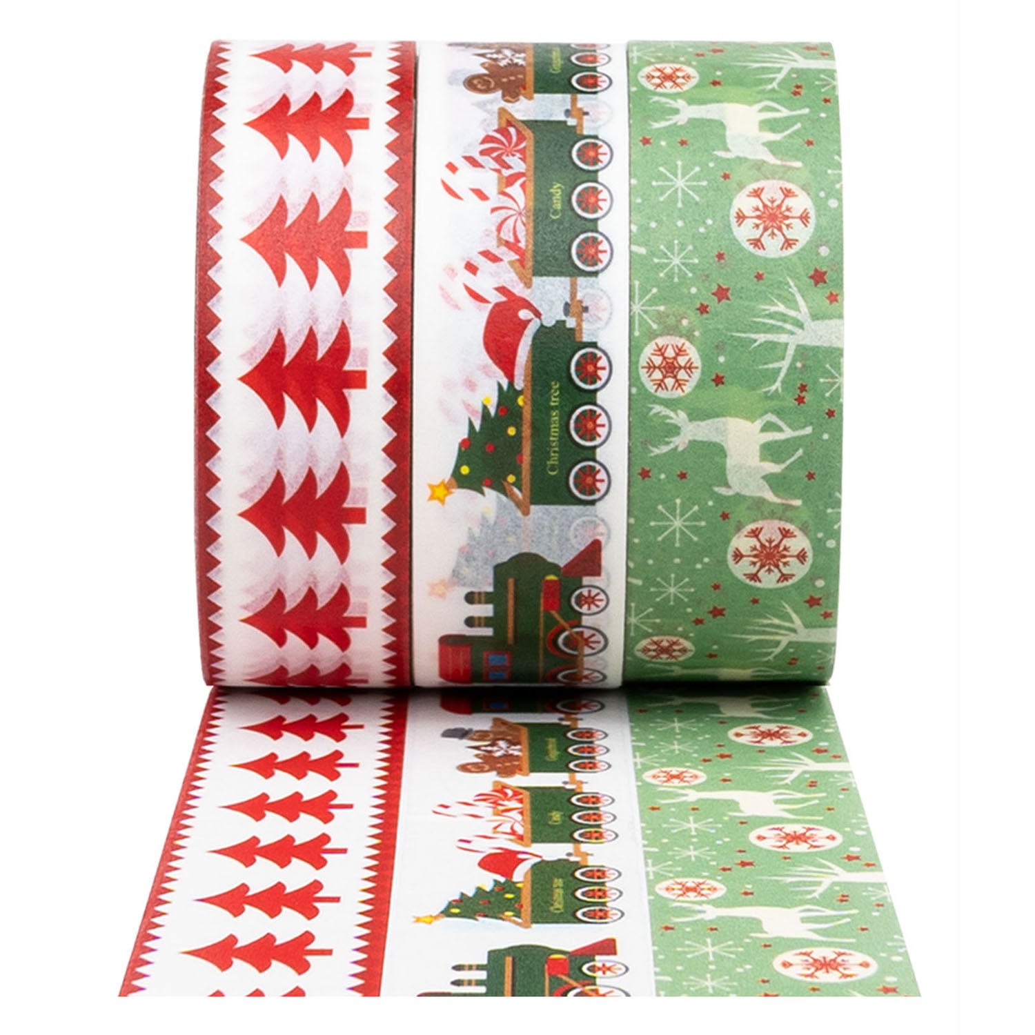 Kleuringen - Washi Tape Kerst 3 Rollen, 5mtr.