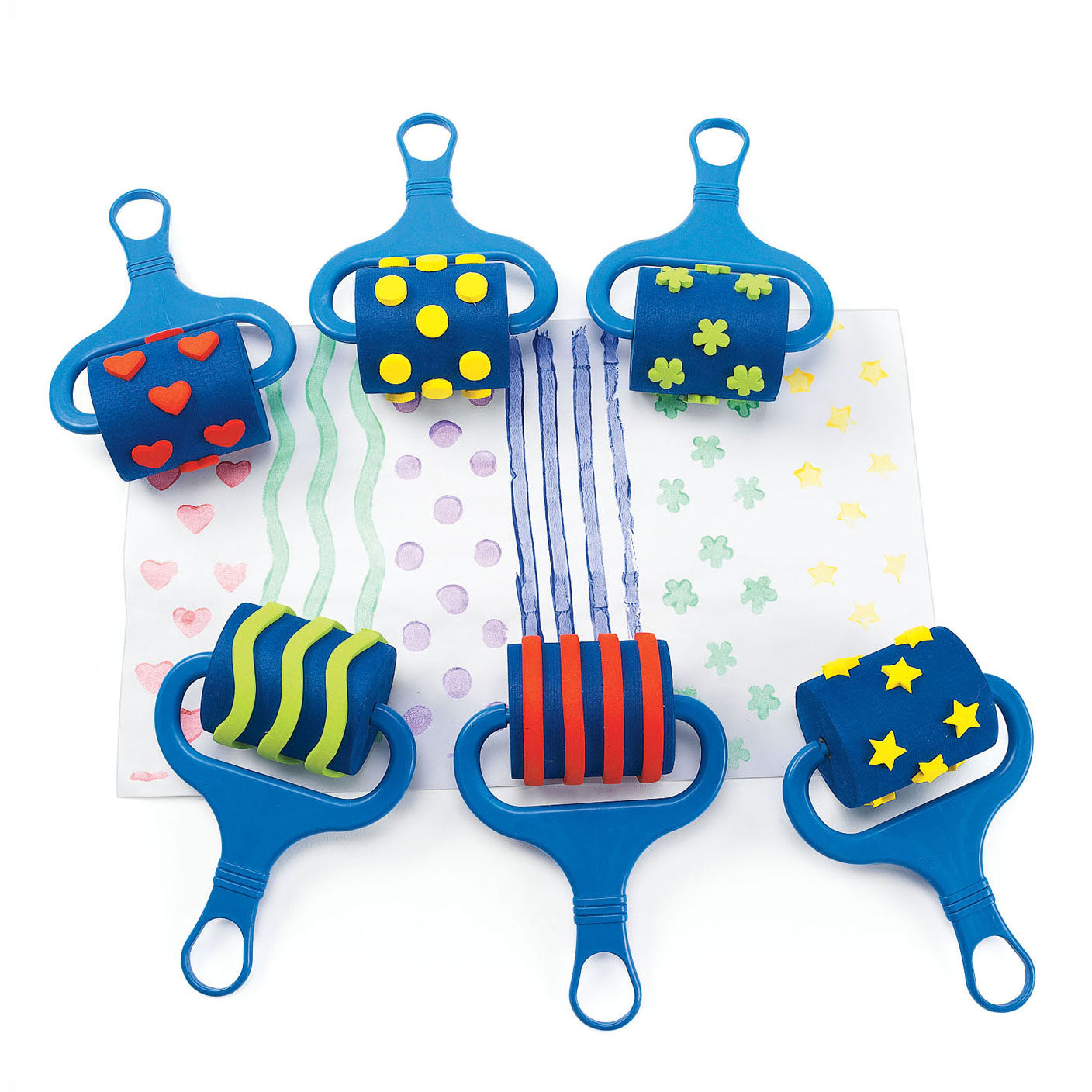 Kleuringen - Verfrollers met Patroon, Set van 6