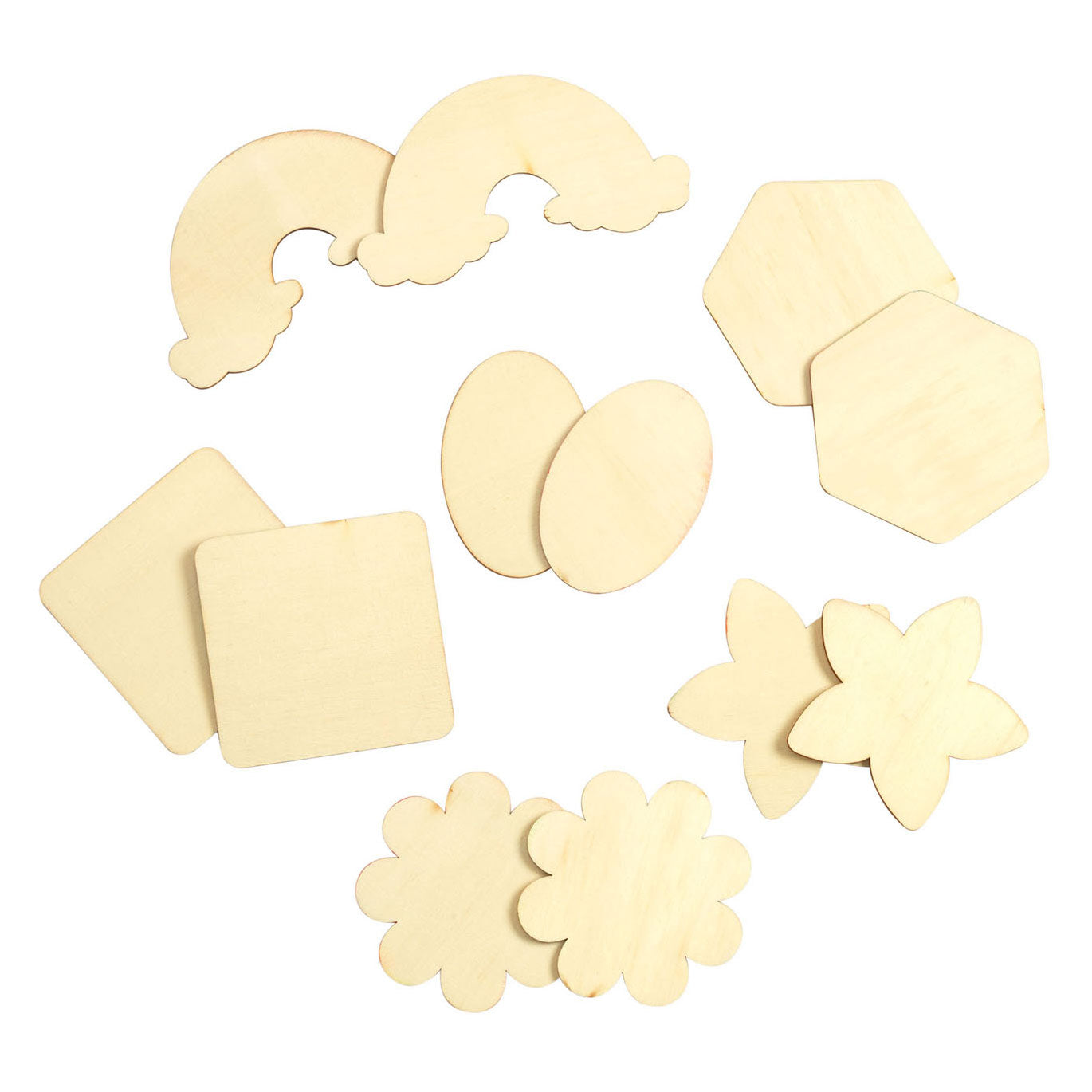 Kleuringen - Versier je eigen Houten Magneetvormen, 12st.