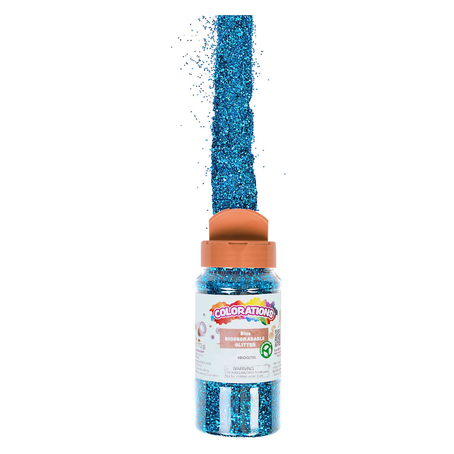Kleuringen - biologische afbreekbare glitter - blauw, 113 gram