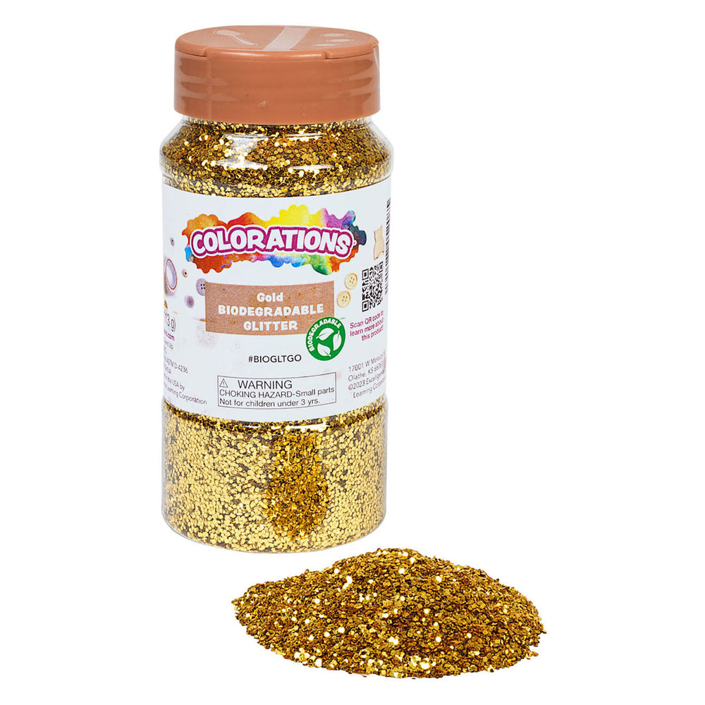Kleuringen - biologische afbreekbare glitter - goud, 113 gram