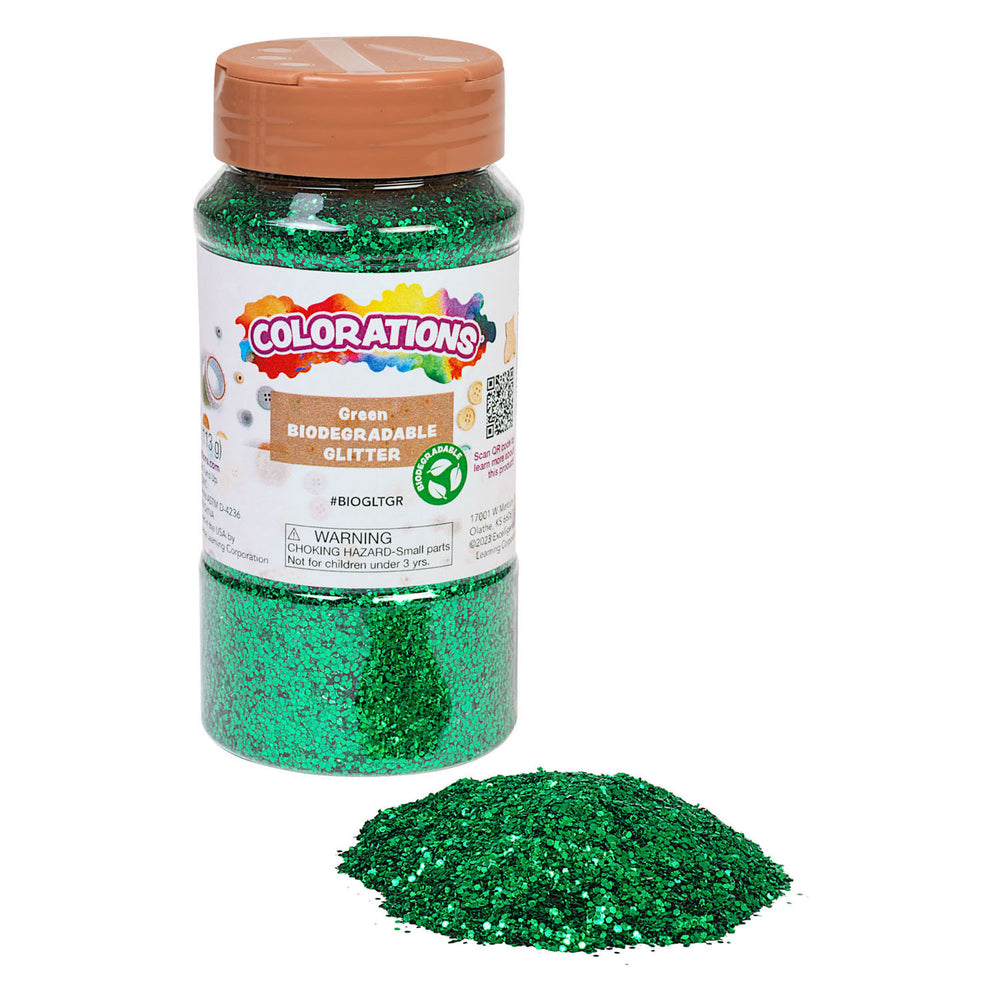 Kleuringen - biologische afbreekbare glitter - groen, 113 gram