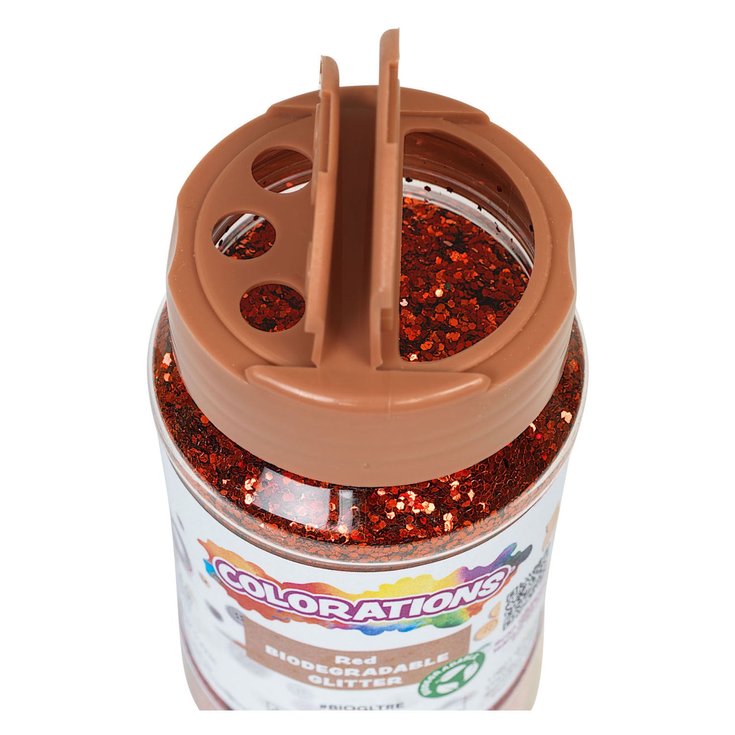 Kleuringen - biologische afbreekbare glitter - rood, 113 gram