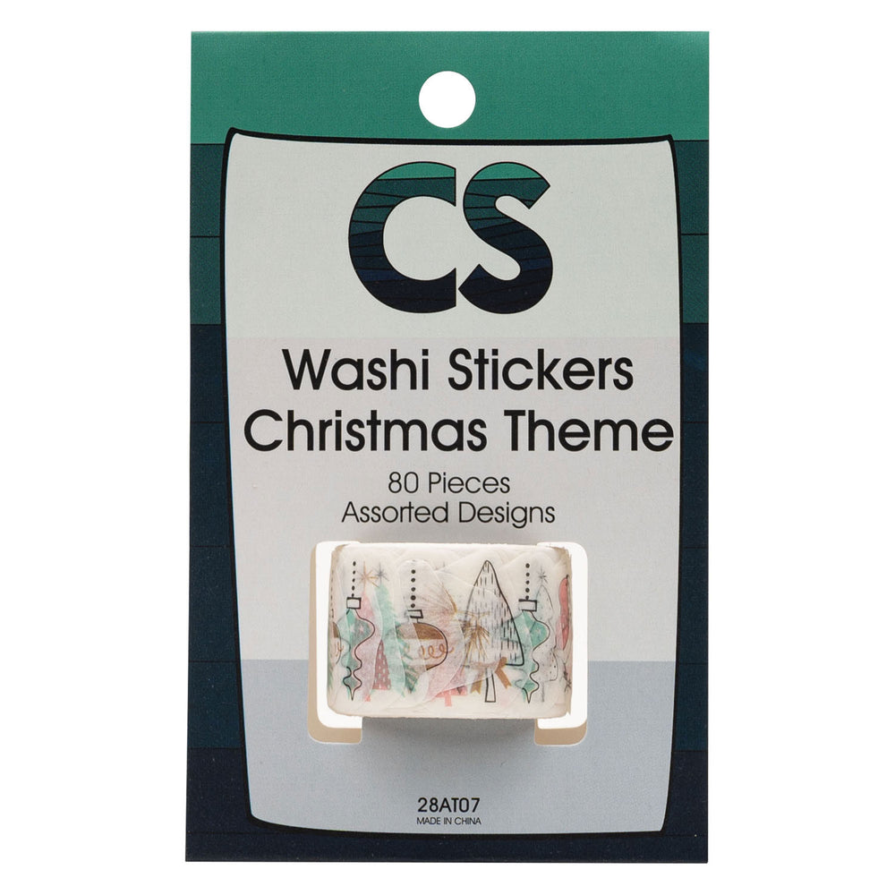 Inkleuringen - washi-stickers - kerstthema, 80st.