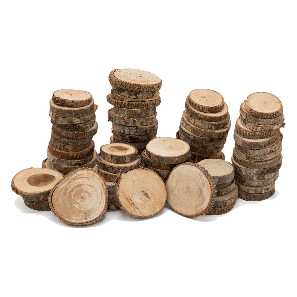 Kleuringen - onbewerkte houten schijfjes 3-5cm, 1kg