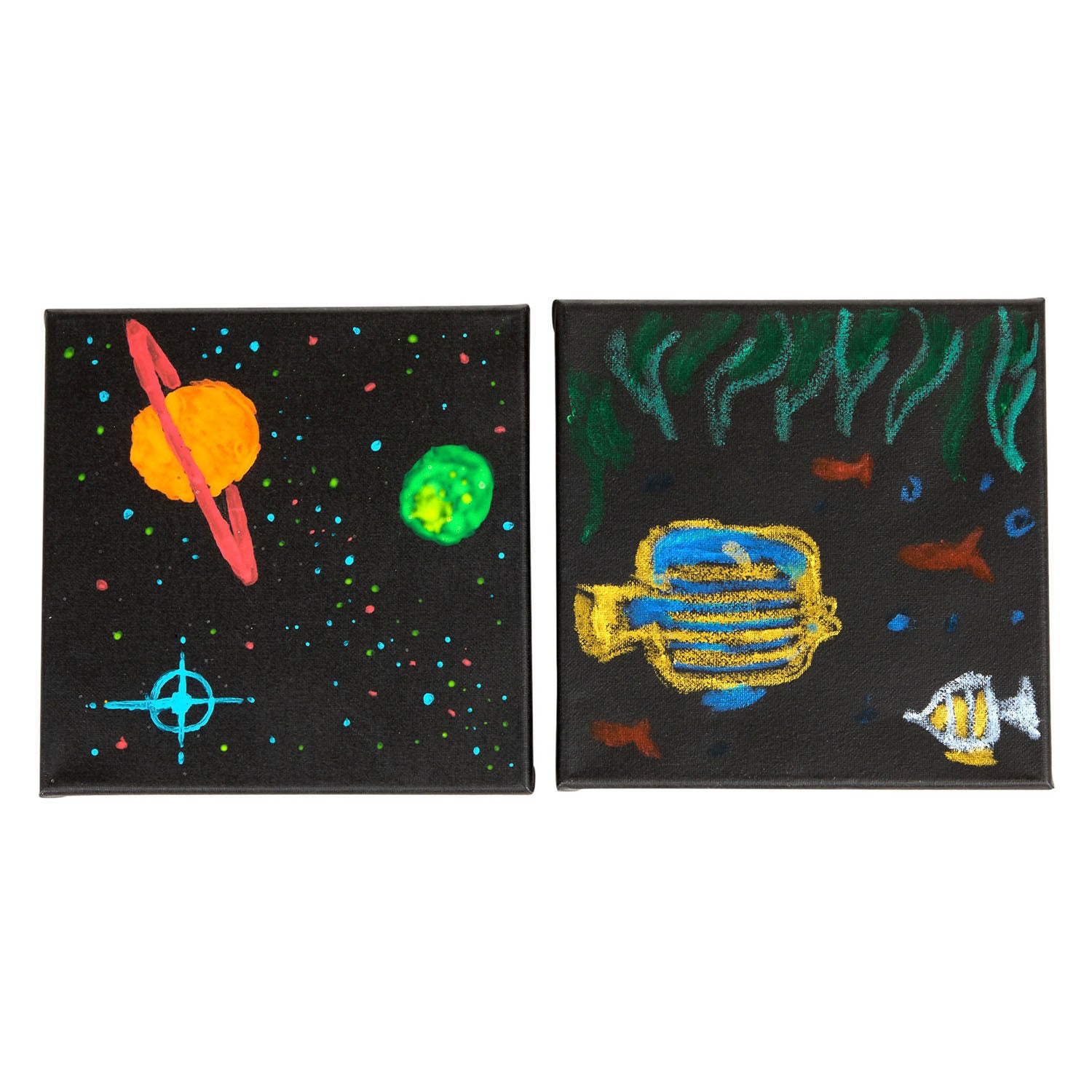 Kleuren canvas zwart 20x20cm, 3st.