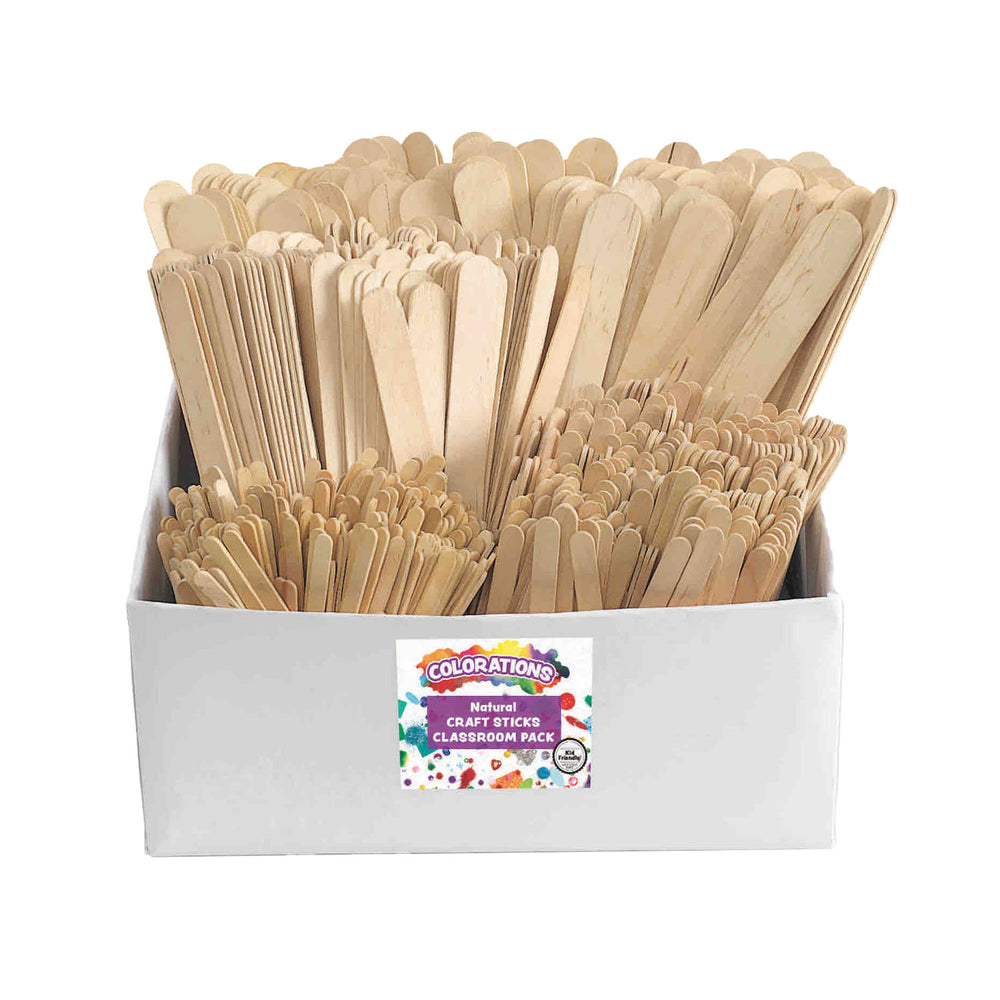 Inkleuringen - houten knutselstokjes diverse klaslokaalset, 1200st.