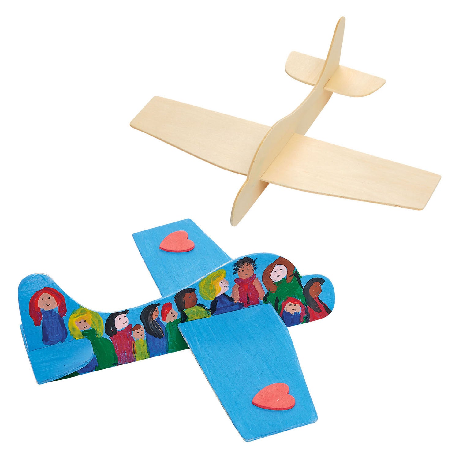 Kleuringen - houten modelvliegtuigen maken, set van 12