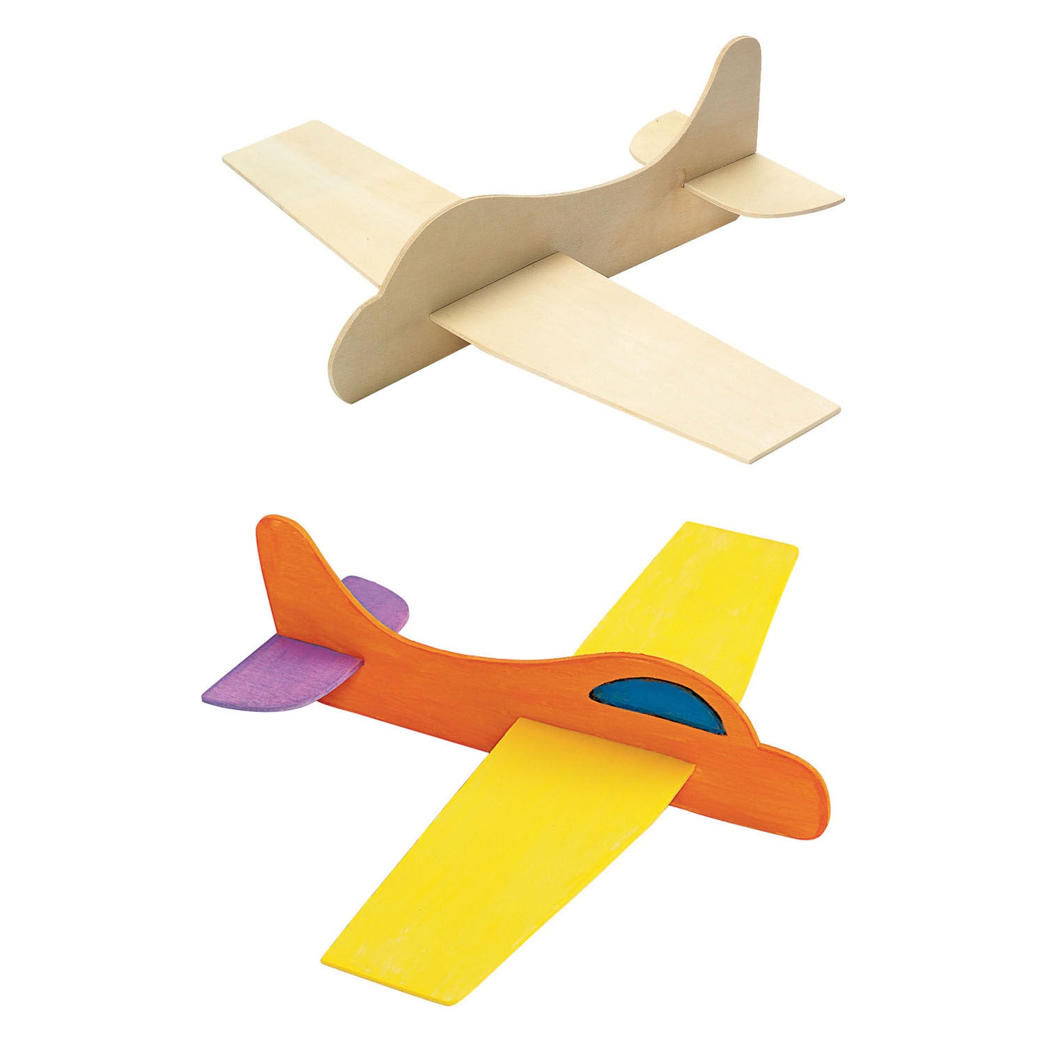 Kleuringen - houten modelvliegtuigen maken, set van 12