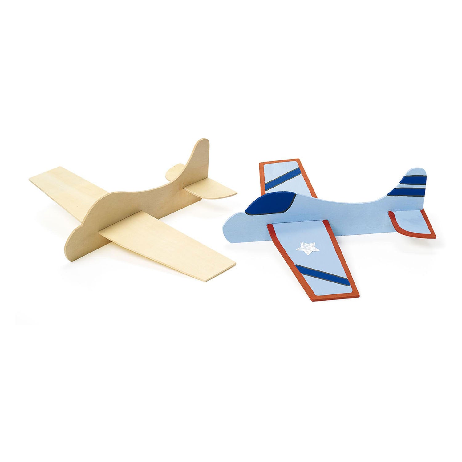 Kleuringen - houten modelvliegtuigen maken, set van 12