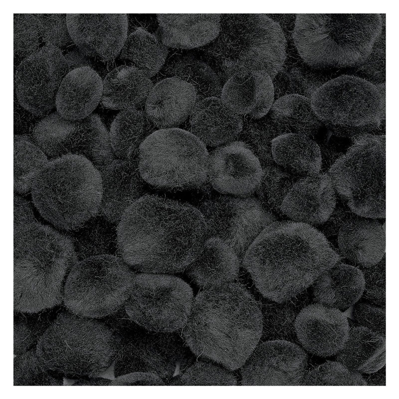 Colorations - pom poms zwart, 100st.