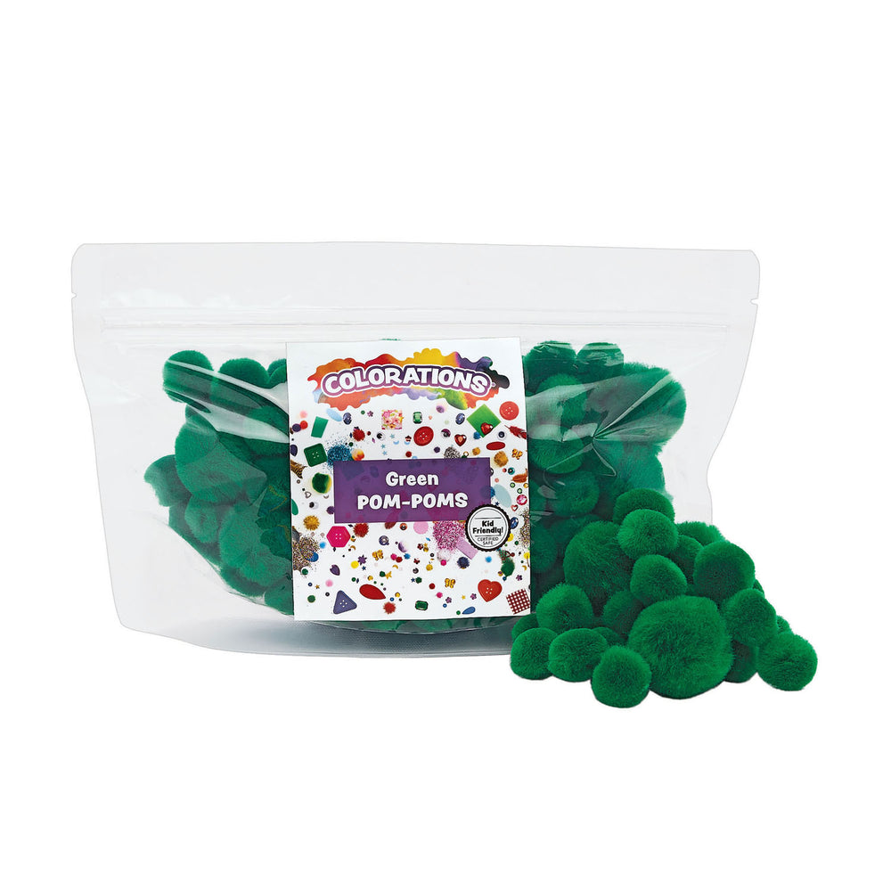 Colorations - pompons groen, 100st.