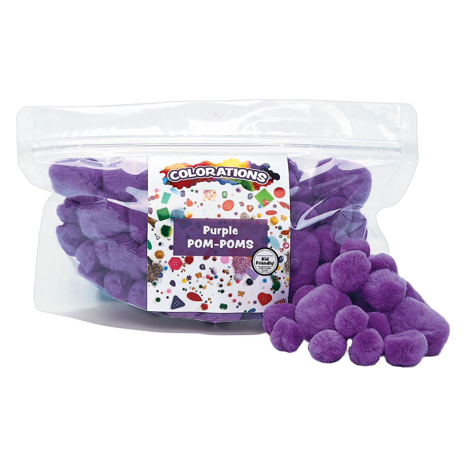 Colorations - pompons paars, 100st.