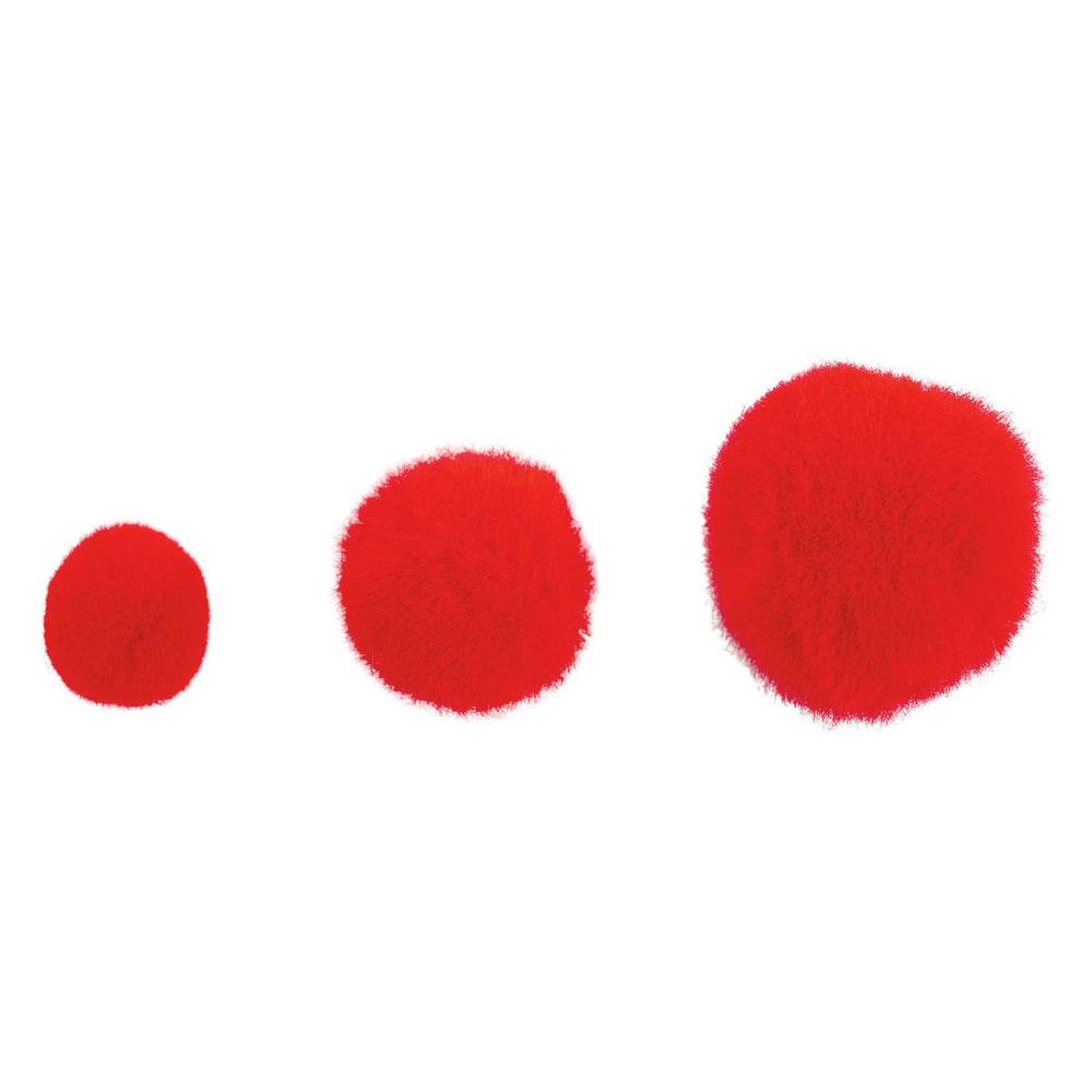 Kleuringen - pompons rood, 100st.