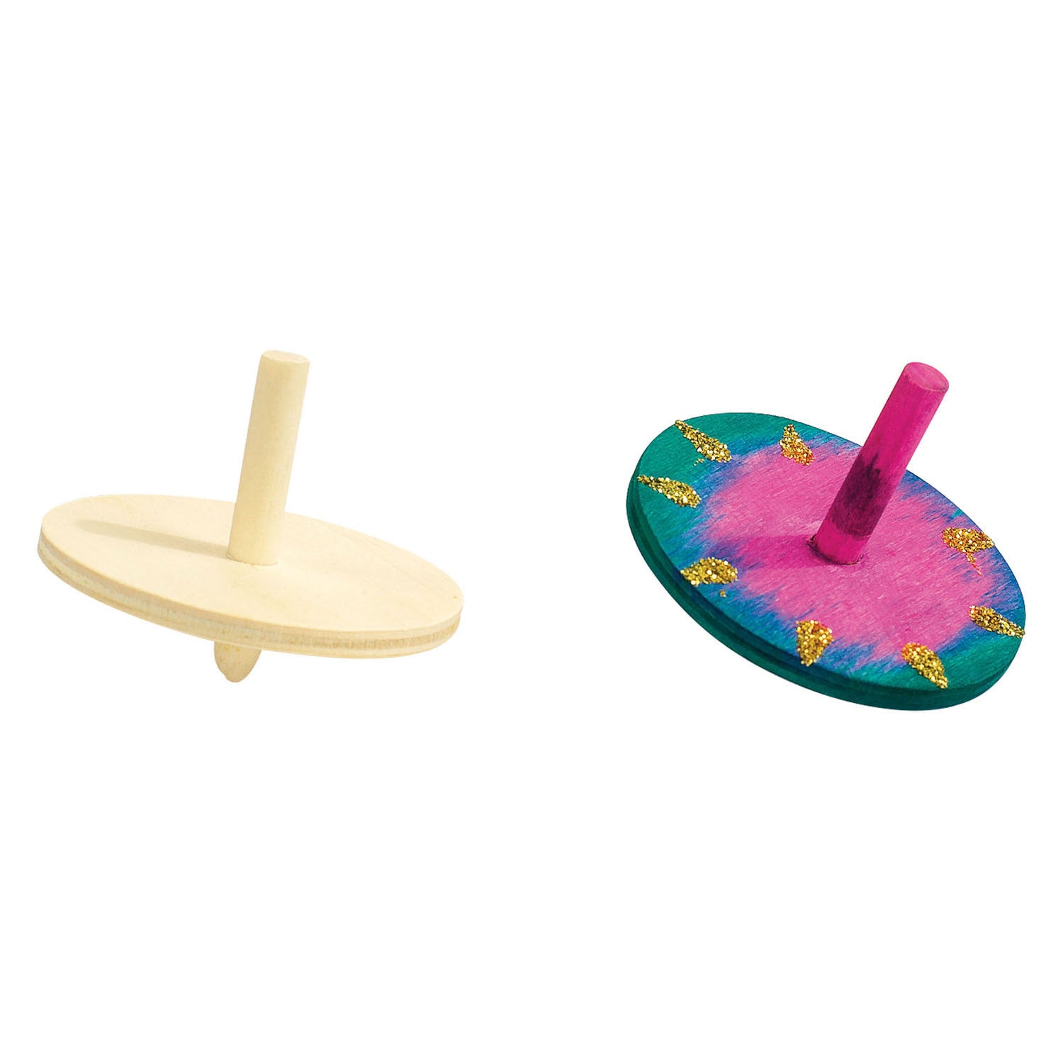 Kleuringen - houten tollen, set van 24