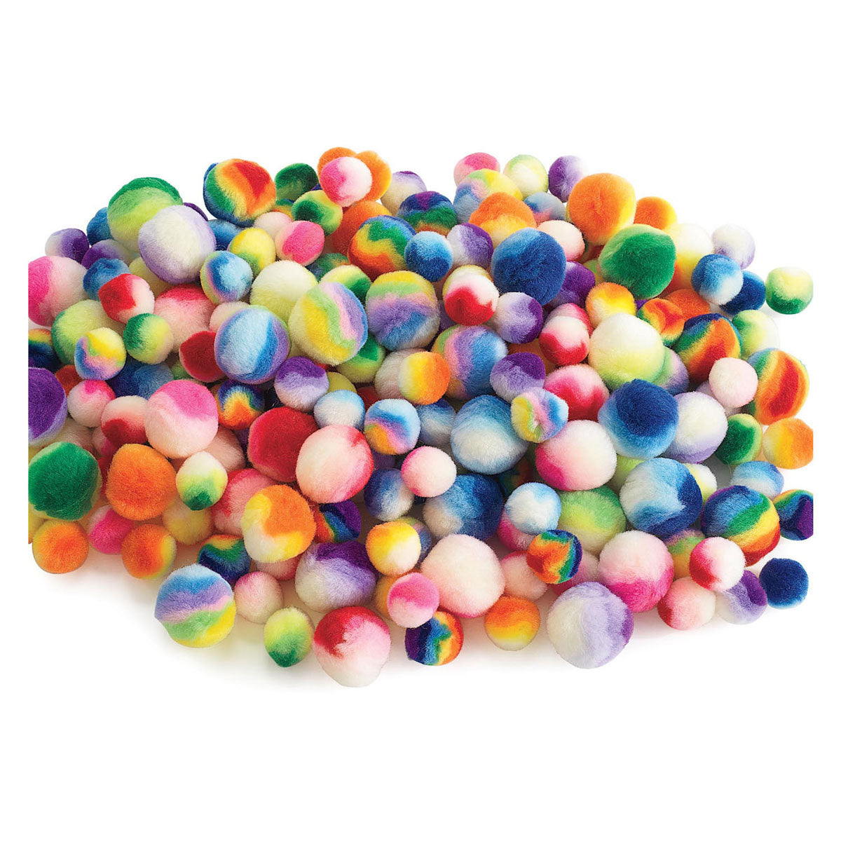Kleuringen - regenboog geometrische pompons, 180st.