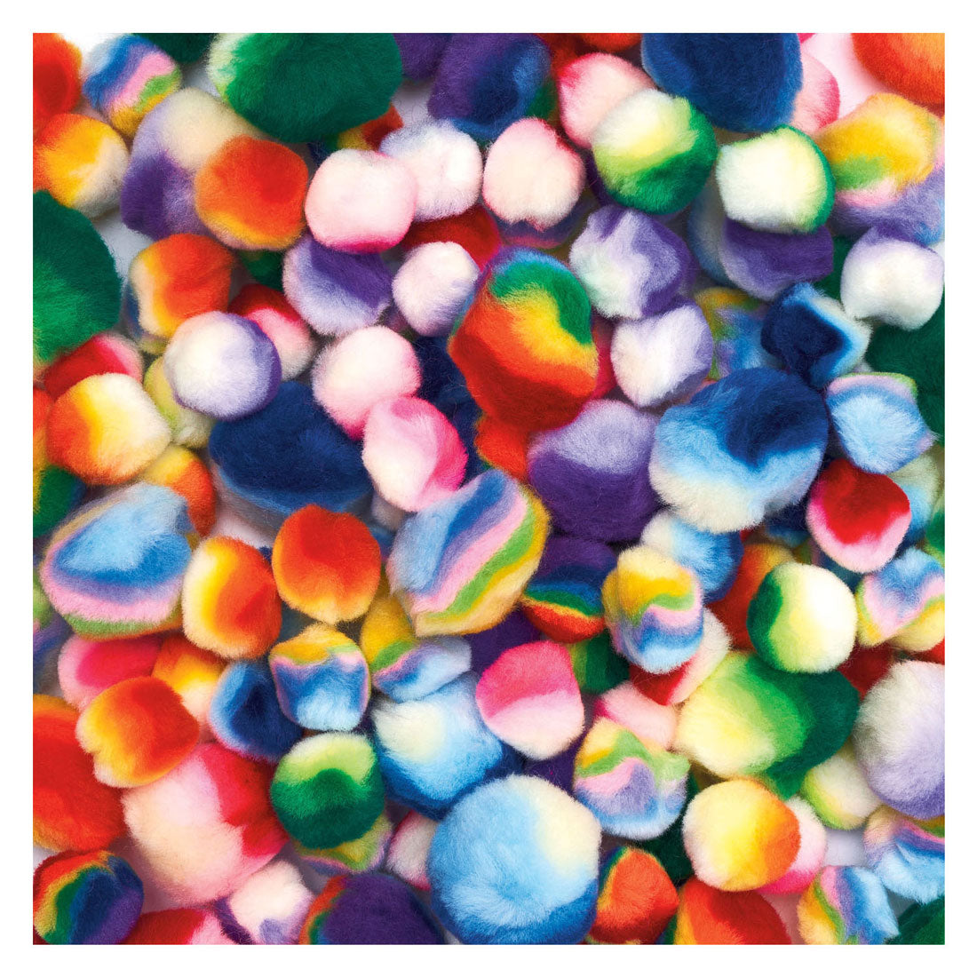 Kleuringen - regenboog geometrische pompons, 180st.