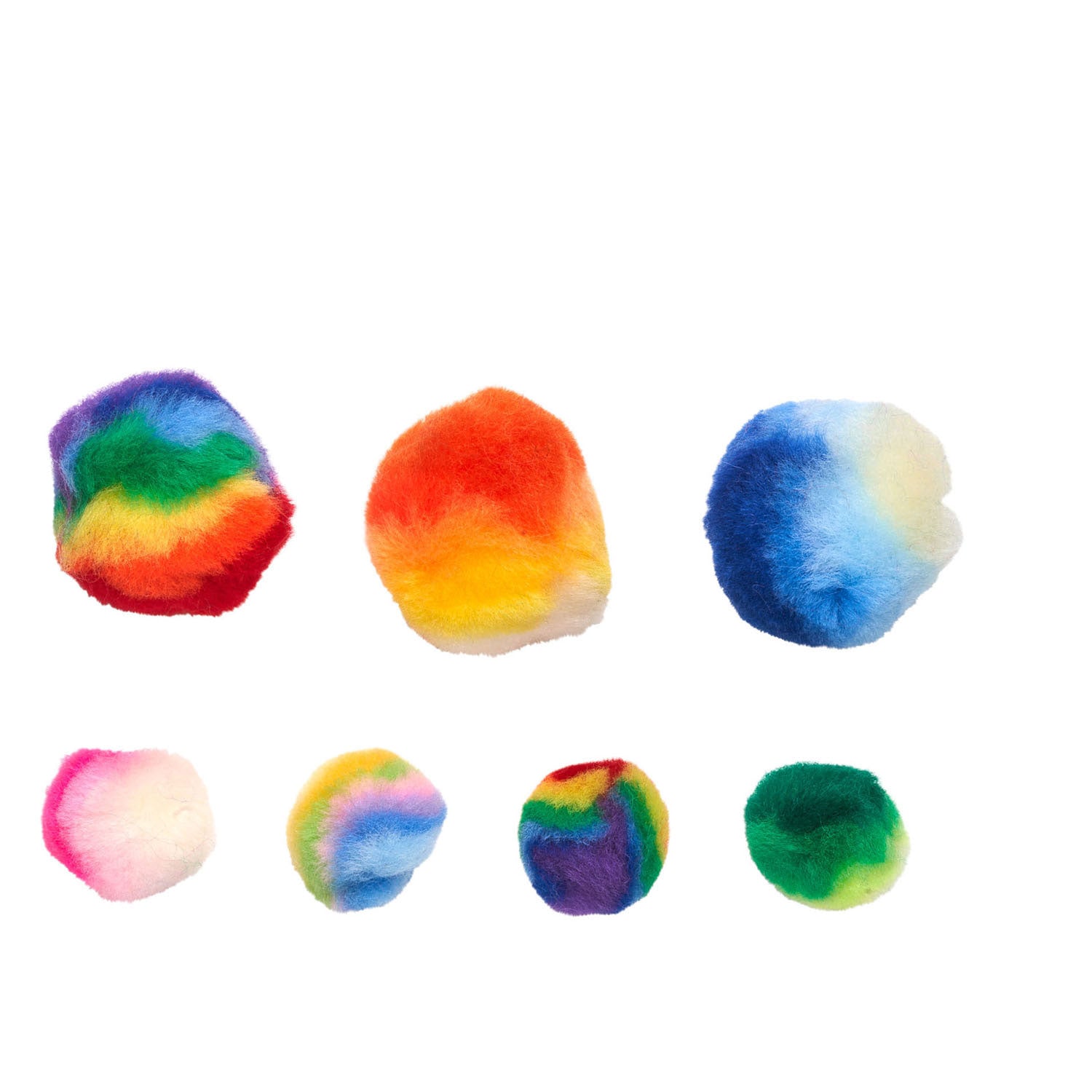 Kleuringen - regenboog geometrische pompons, 180st.