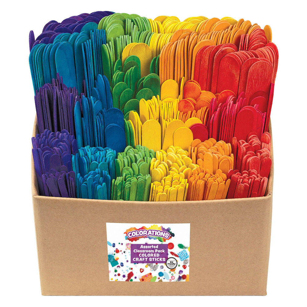 Inkleuringen - houten knutselstokjes klaslokaal pakket, 1200st.