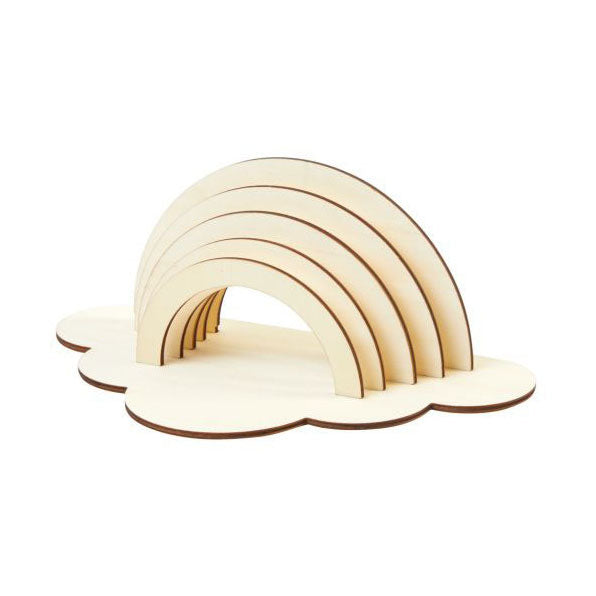 Kleuringen - maak een versier je eigen houten regenboog, set van 6